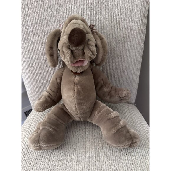 VTG WRINKLES Puppet Puppy Dog Girl Bows Toy Plush Stuffed Animal 1981 MINT - Picture 4 of 10